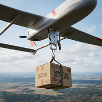 Crochet de dégagement servo pour drone à charge lourde HD-8202 en acier inoxydable, dispositif de largage de charge utile pour le sauvetage d'urgence, UAV industriel FPV