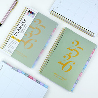 Vente en gros Agenda à onglet personnalisé Journal imprimé Couverture en PVC Impression de carnet à reliure métallique en spirale