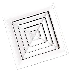 Système CVC Diffuseur de plafond carré à 4 voies en alliage d'aluminium pour la ventilation