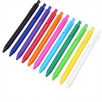 Stylos à bille en plastique Macaron ABS, revêtement en caoutchouc, stylo à bille à pression, écriture 0,5 mm, école, bureau