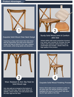 Chaise de salle à manger en bois massif de chêne moderne, dossier en X, dossier croisé, cadre en bois courbé, pour café, salon, villa, parc