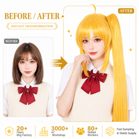 Perruque synthétique longue queue de cheval avec frange pour femme, idéale pour cosplay et costumes d'anime – Vente en gros, fournisseur direct d'usine