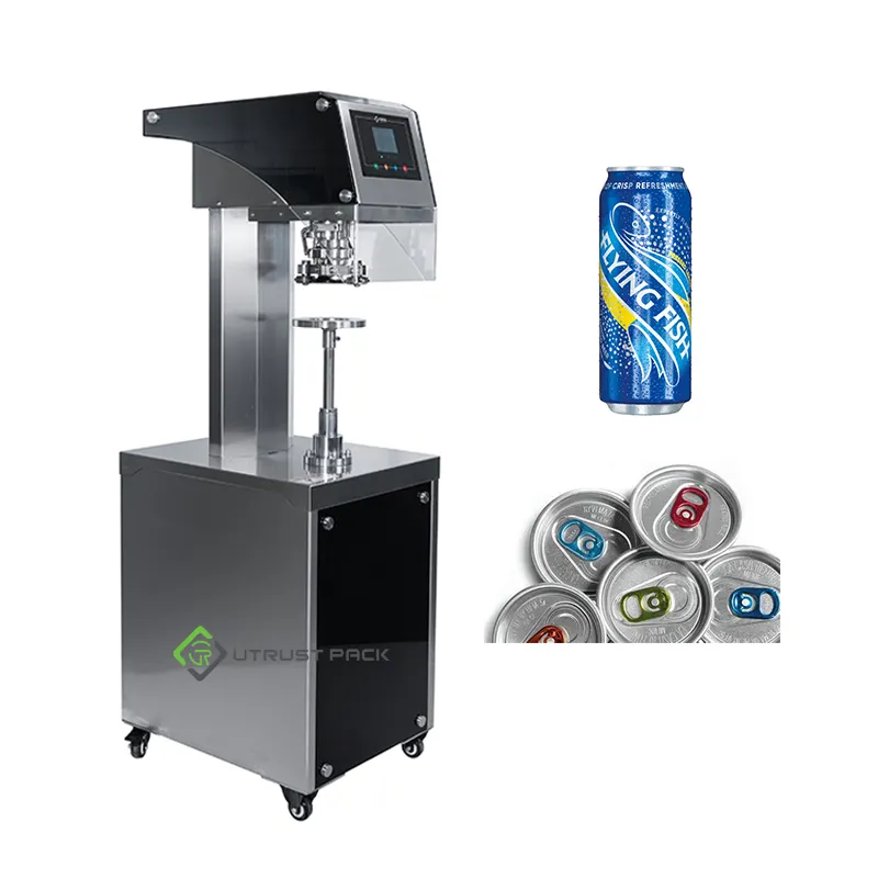 Máquina de selagem de cerveja, pequena máquina de selagem semi-automática de alumínio latinha de latinha para alimentos