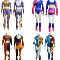 Fille Performance Wear Cheerleading Uniformes Stage Dance Wear Rythmique Gymnastique Justaucorps Danse Majorette Costume Danse Uniformes