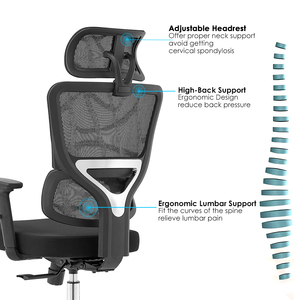 Ffice-silla giratoria de oficina y reunión para el hogar, silla ejecutiva ergonómica y moderna de malla cómoda, a la venta - Product Image 4