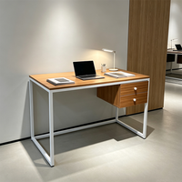 Bureau d'ordinateur ergonomique moderne pour la maison et le bureau, avec rangement, gain de place, en panneaux de fibres et tubes en acier, qualité supérieure, directement de l'usine