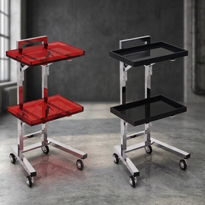 Internet celebrity hair salon cart stainless steel hair salon tool vehicle hair cutting and styling tool <b>foldable</b> - Product Image 1