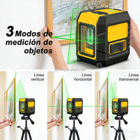 Niveau laser rotatif professionnel avec ligne verte à 2 points, auto-nivelant, lignes croisées et verticales pour la construction