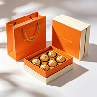 Boîte et sac en chocolat personnalisés de qualité supérieure, boîte rigide avec couvercle et base, papier recyclable, emballage cadeau pour chocolat truffé de Dubaï