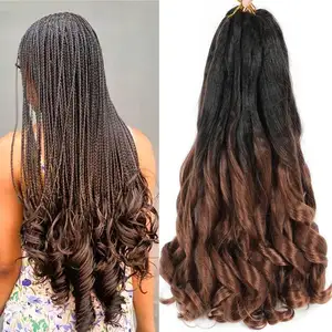 Atacado Trança De Cabelo Bouncy Silky Spiral Curl Tranças De Cabelo Sintético Bouncy Francês Curly Traiding Hair Extensions