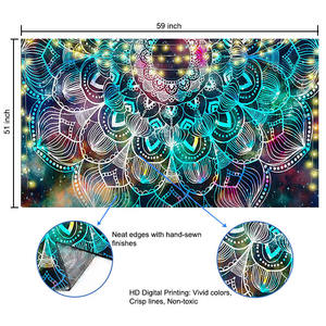 Produsen Warna-warni Abstrak Hippie Trippy Hiasan Dinding <span class=keywords><strong>Aubusson</strong></span> Mandala Permadani Dinding Permadani untuk Dekorasi Rumah - Product Image 4