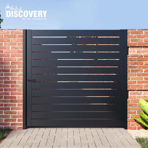 Puertas y vallas para peatones modernas, diseño de alta calidad, puerta de entrada de jardín para casa al aire libre con listones, puerta corredera de listón de aluminio - Product Image 4