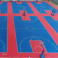 Suelo para Cancha de Baloncesto en el Patio Trasero, Baldosas de PP, Múltiples Usos para Cancha de Tenis, Hockey, Fútbol Sala, Color Personalizable, Muestras Gratis