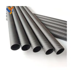 Tubo de fibra de carbono 3K de alta calidad personalizado 10mm 12mm 14MM 16MM 18mm 20mm tubo hueco de fibra de carbono