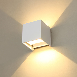 Nero bianco quadrato decorativo <span class=keywords><strong>applique</strong></span> murale led su e giù luce ip65 impermeabile accanto alla parete luminosa a cilindro a led - Product Image 4