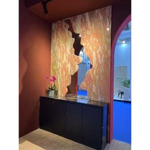 Fashion Design Norwegian Rose <strong>Marble</strong> <strong>Slab</strong> for Fireplace <strong>Hearth</strong> Mantels and Surrounds Wall Art Installations - Product Image 6