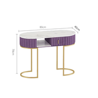 Ensemble table et chaise de manucure en marbre et métal de luxe, moderne et professionnel, Sulin N003, couleur personnalisée pour salons de beauté