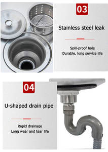 304 נירוסטה בריכת יד יחידה לשטוף כיור עם כף רגל פדלים מסחרי רב תכליתיים לכיור - Product Image 5