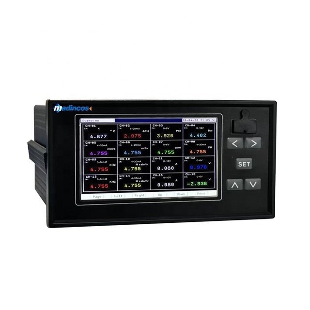MPR500SH: 4.3''Madincos Touch Screen Universal Data Logger with 16 Channels Relay/RS485/Ethernet Paperless Recorder for HMI/DCS