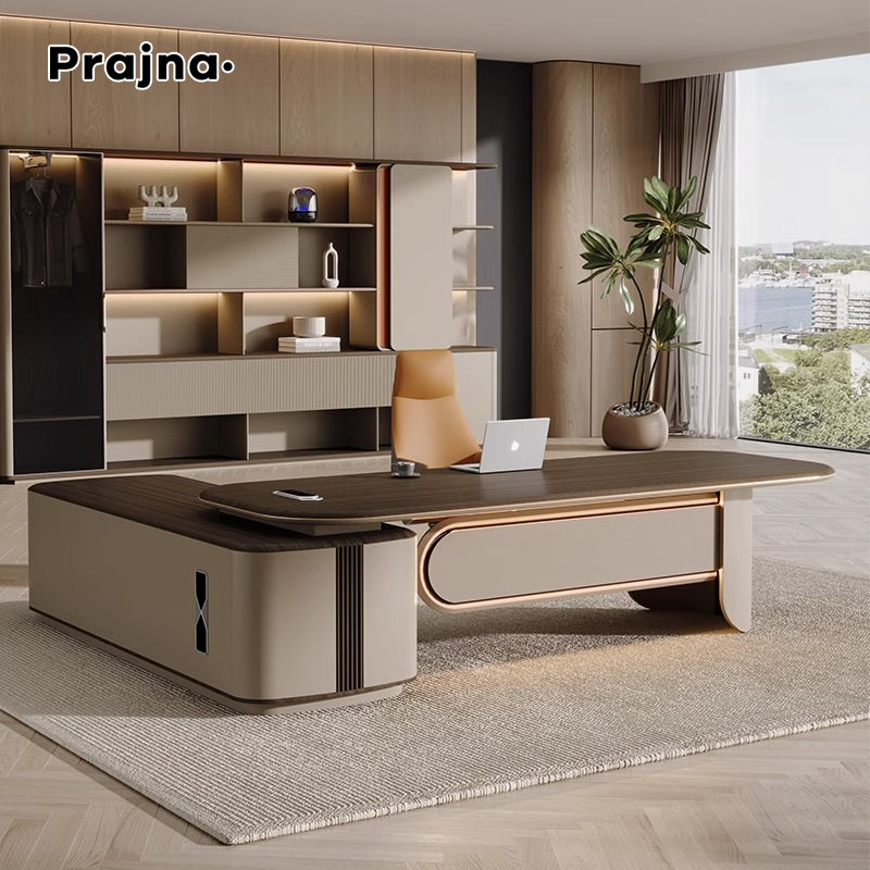 Wood Commerical Furniture Luxury Executive Table Modern Design CEO Office Desk