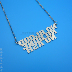 Custom <b>Letter</b> Logo Necklace Hollowed Out English Font <b>Brass</b> Stainless Steel Pendant Fashion Jewelry - Product Image 2