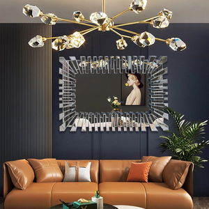 Trang trí phòng khách hiện đại lớn đầy đủ chiều dài 3D hình chữ nhật bằng GỖ Kính tường Gương treo tường gương ba chiều - Product Image 3