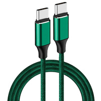 Câble de données USB C vers C à double embout coudé à angle droit 5A 100W PD, en cuivre pur, charge rapide, boîtier métallique, tressé en nylon, 3 pieds/6 pieds/10 pieds