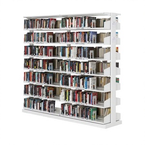 Modern Bookstore <b>Library</b> Furniture Custom Bookshop Display Shelf Simple Rounded Edge Design Double-Sided <b>Library</b> Bookshelf - Product Image 3