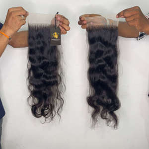 Cabello Humano Liso Natural Indio a Precio de Fábrica, Paquetes de Cabello Humano Rizado Natural Indio y Extensiones de Cabello Humano con Frontal de Encaje HD 5x5 6x6 13x6 - Product Image 2