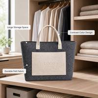 Sac fourre-tout en feutre portable réutilisable grande capacité avec logo personnalisé en relief pour souvenirs de marketing d'exposition en gros