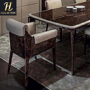 Table à manger italienne de luxe Offre Spéciale personnalisable Tables à manger rectangulaires haut de gamme en <span class=keywords><strong>bois</strong></span> de noyer <span class=keywords><strong>blanc</strong></span> <span class=keywords><strong>et</strong></span> orange pour villa - Product Image 6