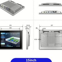 Ordinateur embarqué sans ventilateur SunKol 15 pouces tout-en-un avec écran tactile, 8 Go de RAM, 128 Go de SSD, 2xUSB3.0, LAN-J6412, I3, Android, Linux, en stock