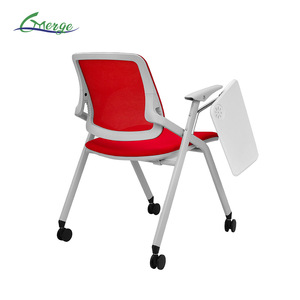 Thiết kế hiện đại mid-trở lại gấp ghế đào tạo có thể điều chỉnh tựa đầu <span class=keywords><strong>Ergonomic</strong></span> cho cuộc họp sinh viên phòng bao gồm văn bản máy tính bảng - Product Image 3