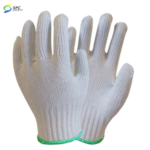 Guanti da Lavoro in Cotone Lavorato a Maglia, Protezione Mani Lavabile e Resistente, in Filati di Poliestere e Cotone Bianco Naturale - Product Image 4