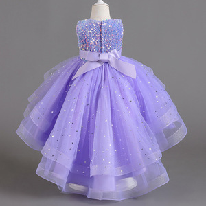 Abiti da donna da principessa senza maniche per matrimoni con scollatura e coda a fiori per 3 anni vestiti da bambina con Design per Eid - Product Image 4