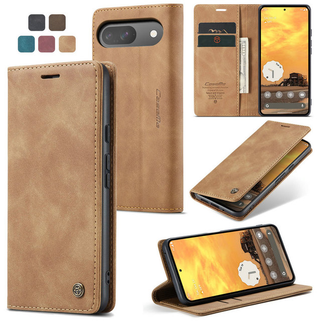 CaseMe Leather Flip Case for Google Pixel 9A 9Pro 8A 7 6 Pro Fold Mobile Phone Accessories Kickstand for Pixel 9 Pro Wallet Case