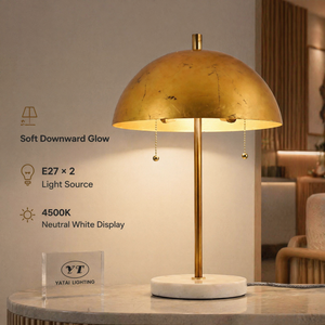 Vintage Gold Metal Table Lamp E27 Bulb For Bedroom Bedside Living Room Hotel Restaurant Decorative Ambient <b>Light</b> - Product Image 3