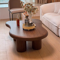 Table basse réglable en bois massif en forme de nuage petite table à thé lumière luxe moderne haut de gamme chambres d'hôtes usage domestique petit