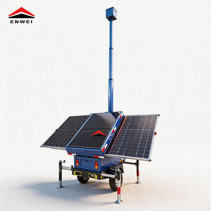 Remorque <span class=keywords><strong>solaire</strong></span> mobile hors réseau avec mât télescopique manuel pour chantier de construction avec caméra PTZ - Product Image 4