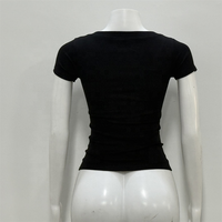 Kaos Wanita Vintage OEM/ODM Y2k Lengan Pendek V-neck Goth Emo Streetwear