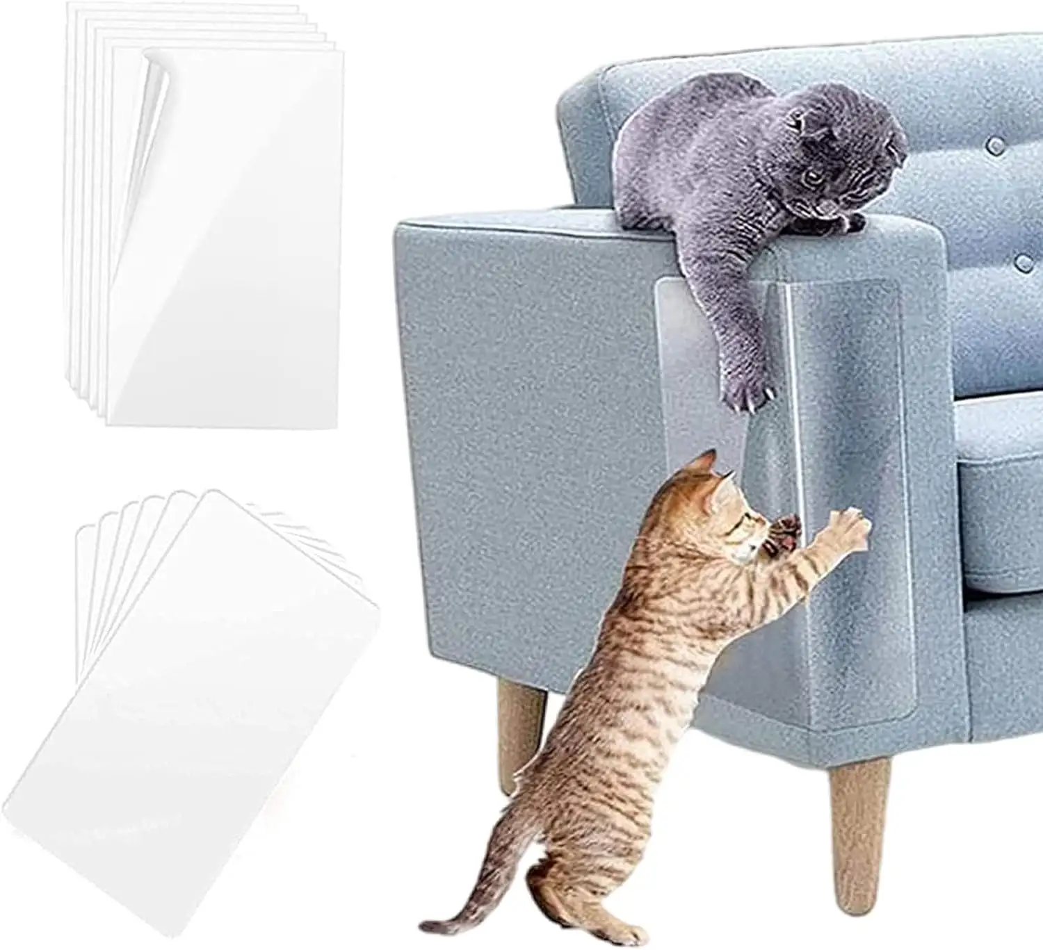 Chống giá rẻ Cat Scratch Tape Sheets 12x22 chống xước răn đe băng, mèo đồ nội thất bảo vệ đầu bảo vệ trong suốt