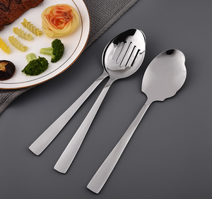 DFC1117 Cuchara Grande para Servir y Espátulas Ranuradas con Diseño de Hoja para Cafetería, Tienda o Buffet - Product Image 4