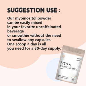 ผงไมโอ-ไอโนซิทอลและดี-ไครโอ-ไอโนซิทอลแบบขายส่งสำหรับตัวอย่าง |   อาหารเสริมปรับสมดุลฮอร์โมนและบำรุงรังไข่ 22 กรัม - Product Image 6