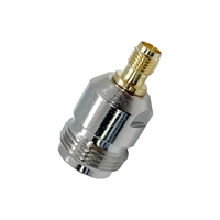 Adaptador Coaxial RF N Hembra a SMA Macho, 50 Ohmios, Contactos de Latón Niquelado, Aislamiento de PTFE, para Antena, Router WiFi, Pruebas