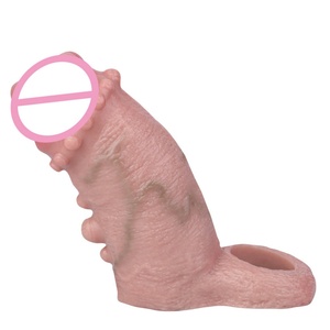 -G1301 Wearable Hollow Realistic Penis Sleeves Sex Toy Men's Penis Cover Adult Sex Toy Stretchable <b>Silicone</b> Cover - Product Image 4