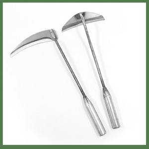 Basil Grass Hoe 6in Crescent Shape Carbon Steel Blade Metal Handle For Garden Weeding - Product Image 4