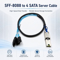 Cable SFF-8088 a 4 SATA Mini SAS con Contactos de Cobre Estañado y Chapado en Oro, 24 Gbps, 26 Pines, Cable de Datos para Controlador RAID