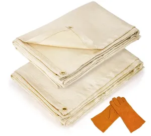 UPPERWELD 2-Pack Welding Blanket 6x8 feet - Fire Retardant Insulation Blanket Set Hand Protection Gloves Welding Blanket kits