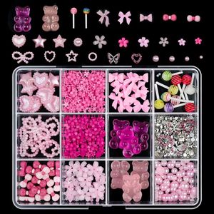 Ensemble <span class=keywords><strong>de</strong></span> 12 décorations pour ongles en forme <span class=keywords><strong>de</strong></span> nœud, <span class=keywords><strong>de</strong></span> cœur et <span class=keywords><strong>de</strong></span> perle, papillon, ours, pétale, <span class=keywords><strong>flocon</strong></span> <span class=keywords><strong>de</strong></span> <span class=keywords><strong>neige</strong></span>, kit d'accessoires pour ongles - Product Image 2