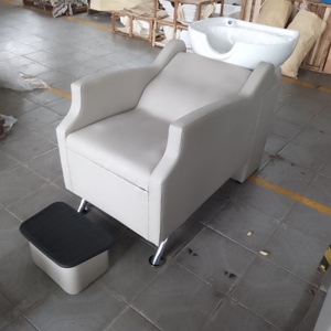 Sillón Reclinable Moderno para Lavacabezas de Cerámica con Reposapiés Extraíble para Salón de Belleza y Barbería - Product Image 2
